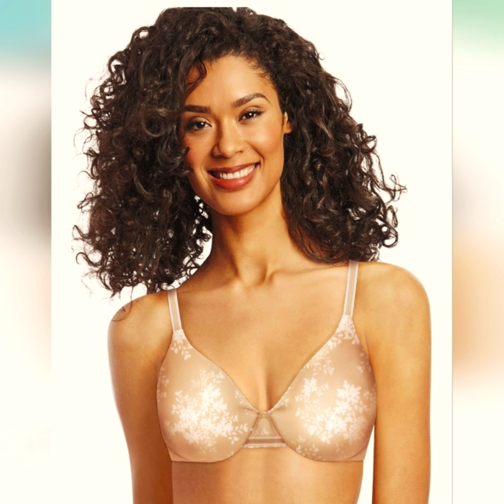 NWOT Bali One Smooth U Smoothing & Concealing Underwire Bra Peach 42D